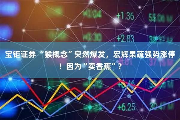 宝钜证券 “猴概念”突然爆发，宏辉果蔬强势涨停！因为“卖香蕉”？
